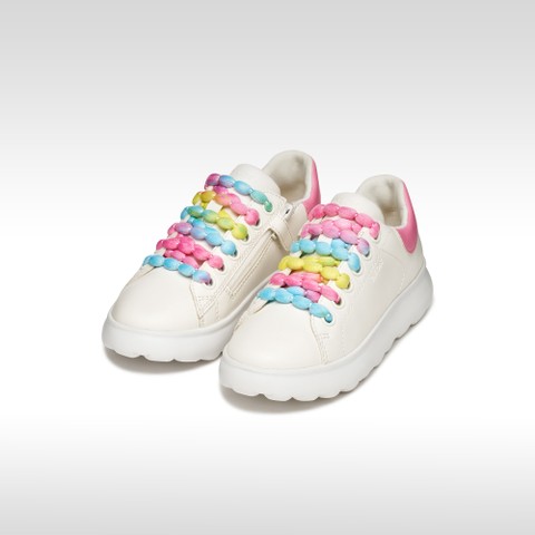 Low top sneakers PUFFYPOP GIRL White/Pink - image number 1 | GEOX
