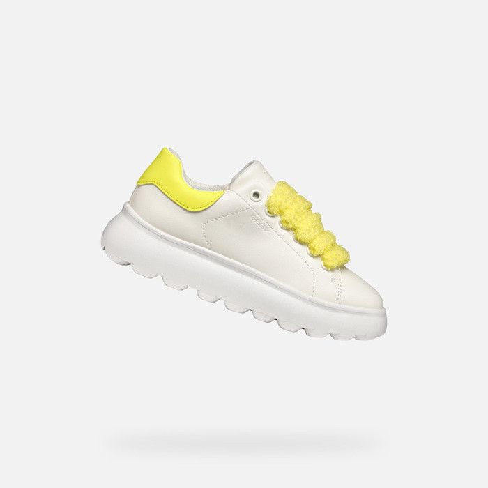 Low top sneakers PUFFYPOP GIRL White/Fluo Yellow | GEOX