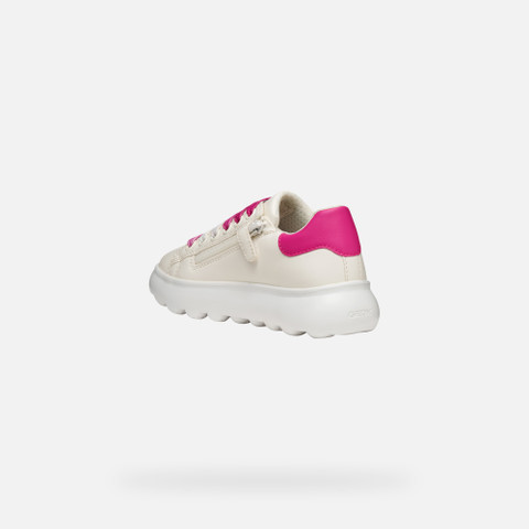 Low top sneakers PUFFYPOP GIRL White/Dark fuchsia - image number 3 | GEOX