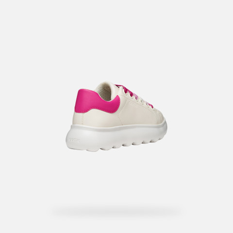 Low top sneakers PUFFYPOP GIRL White/Dark fuchsia - image number 4 | GEOX