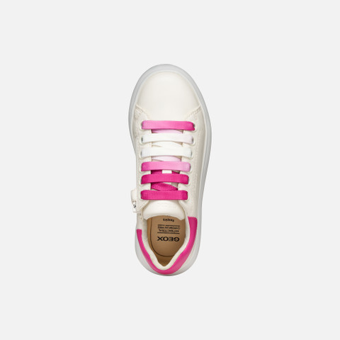 Low top sneakers PUFFYPOP GIRL White/Dark fuchsia - image number 5 | GEOX