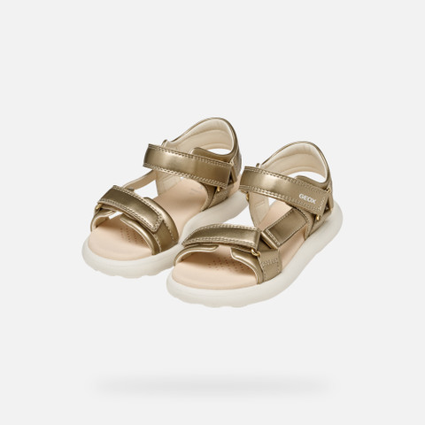 sandals with straps SANDAL PUFFYPOP GIRL Light Gold - image number 7 | GEOX