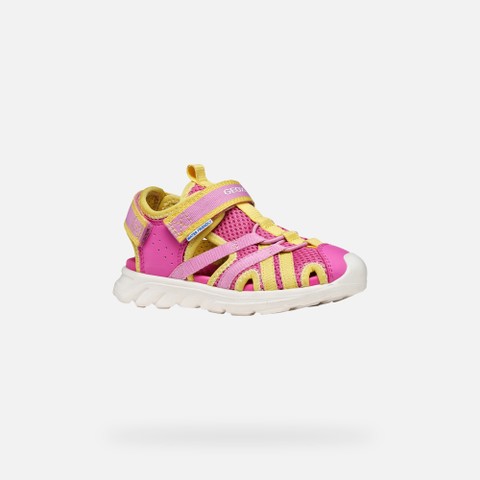 Sandales ferm&eacute;es SANDAL AIRADYUM   JUNIOR Fuchsia/Jaune - image number 2 | GEOX