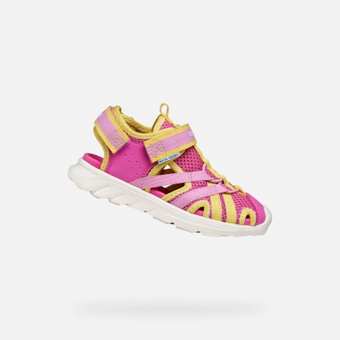 Sandales ferm&eacute;es SANDAL AIRADYUM   JUNIOR Fuchsia/Jaune | GEOX