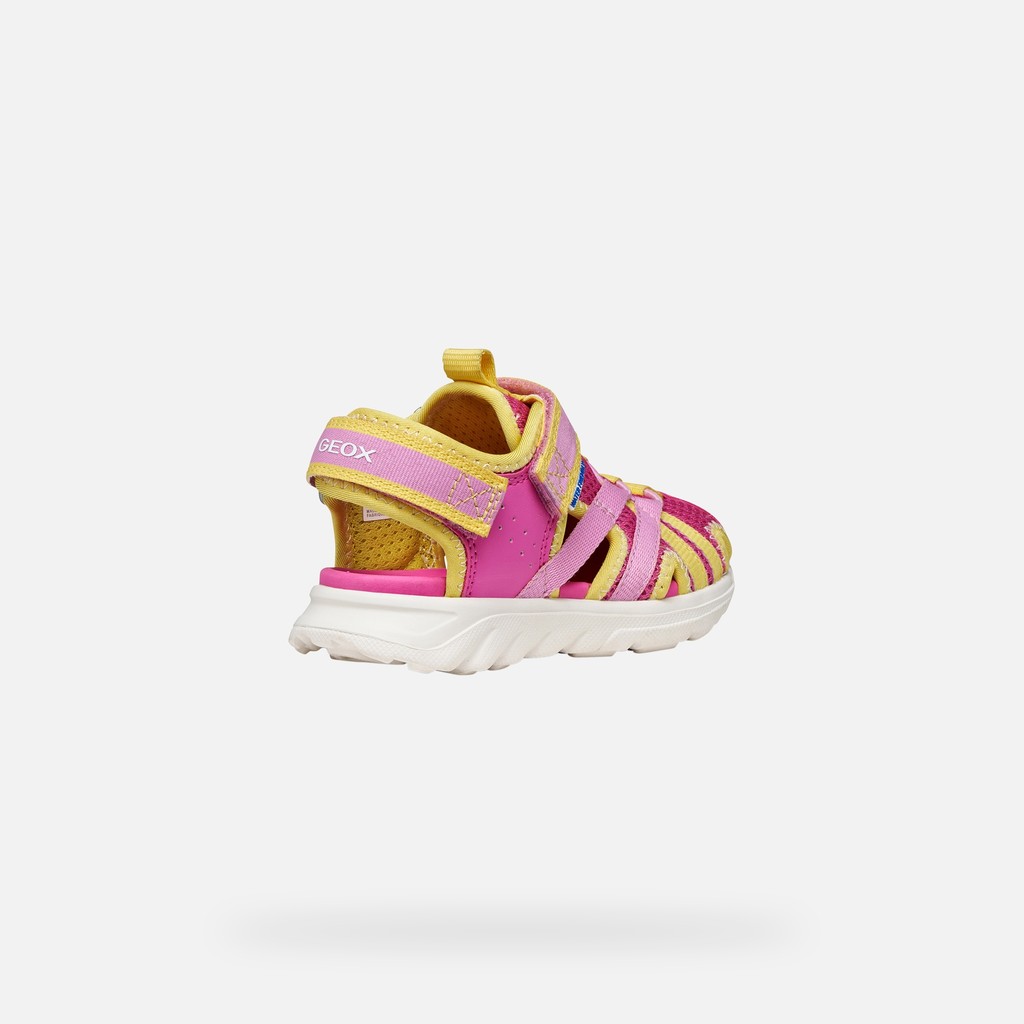 Sandales ferm&eacute;es SANDAL AIRADYUM   JUNIOR Fuchsia/Jaune - image number 4 | GEOX