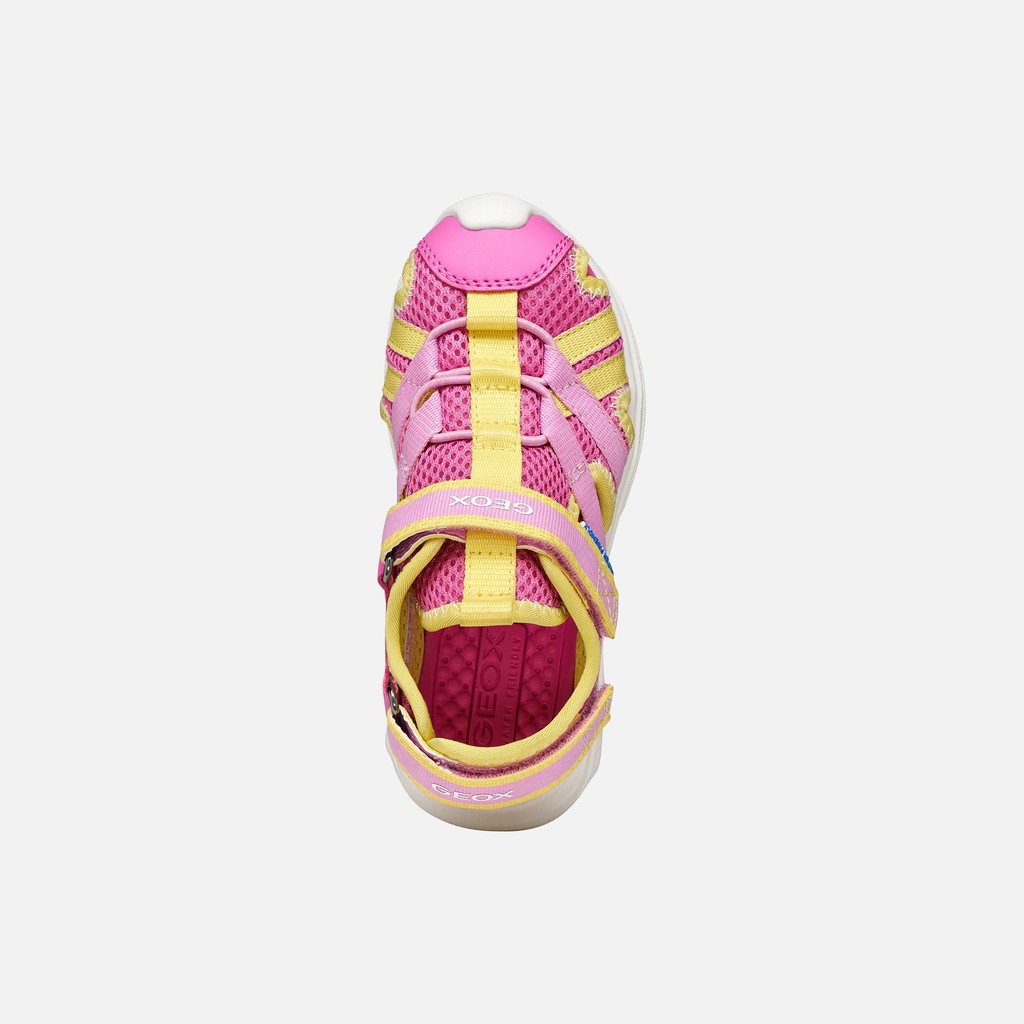 Sandales ferm&eacute;es SANDAL AIRADYUM   JUNIOR Fuchsia/Jaune - image number 5 | GEOX