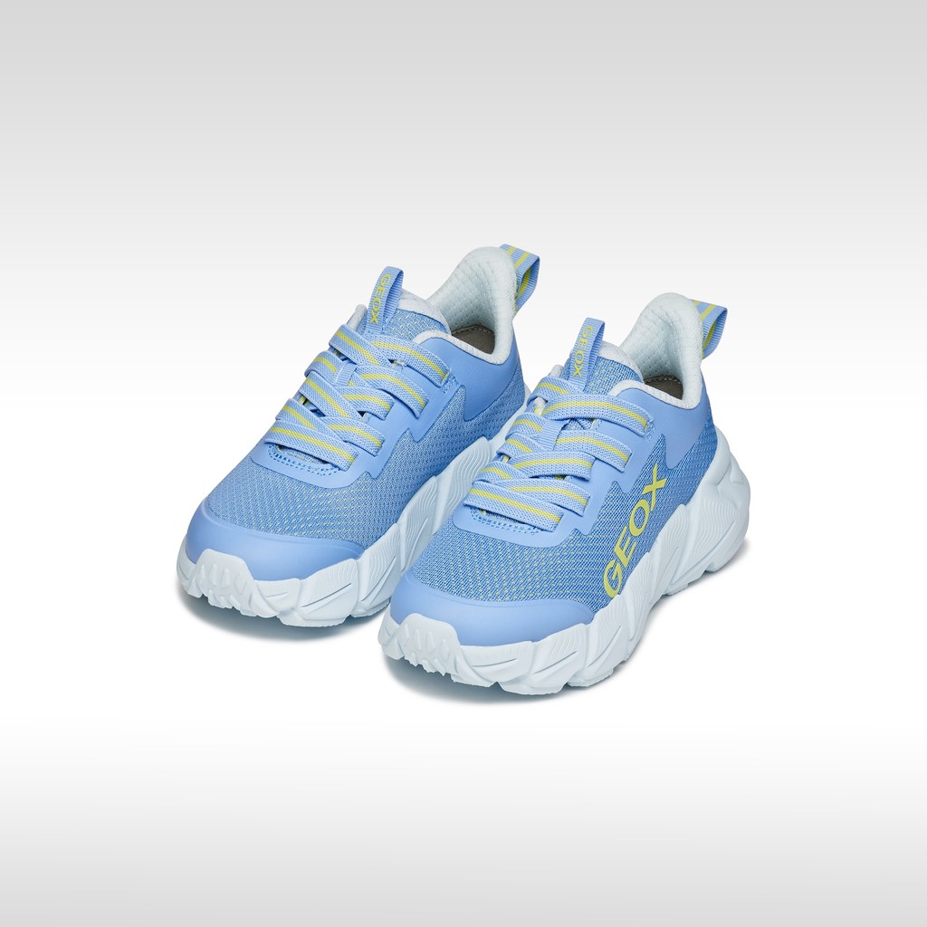 Low top sneakers FLEXYPER FAST JUNIOR Light Blue/Lime - image number 1 | GEOX