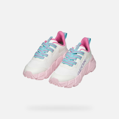 Low top sneakers FLEXYPER FAST JUNIOR White/Pink - image number 7 | GEOX
