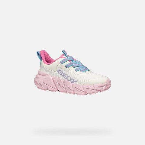 Low top sneakers FLEXYPER FAST JUNIOR White/Pink - image number 2 | GEOX