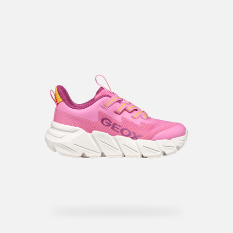 Low top sneakers FLEXYPER FAST JUNIOR Pink/Yellow - image number 1 | GEOX