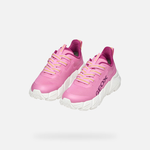 Low top sneakers FLEXYPER FAST JUNIOR Pink/Yellow - image number 7 | GEOX