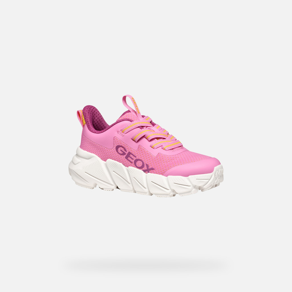 Low top sneakers FLEXYPER FAST JUNIOR Pink/Yellow - image number 2 | GEOX