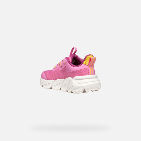 Low top sneakers FLEXYPER FAST JUNIOR Pink/Yellow - image number 3 | GEOX