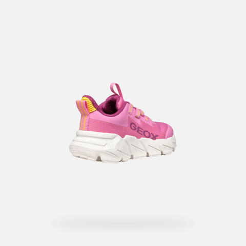 Low top sneakers FLEXYPER FAST JUNIOR Pink/Yellow - image number 4 | GEOX