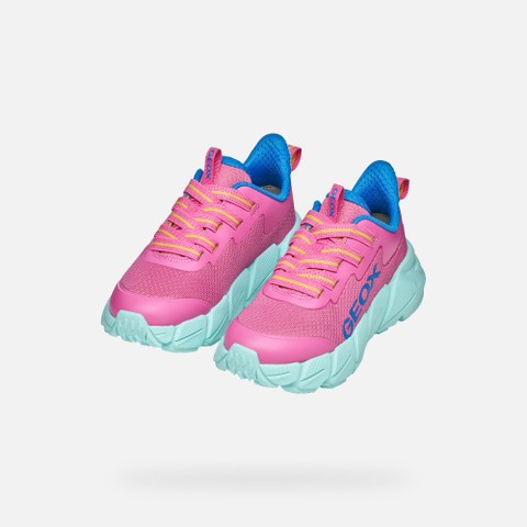 Low top sneakers FLEXYPER FAST JUNIOR Fuchsia/Watersea - image number 7 | GEOX