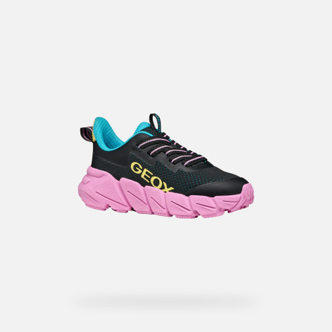 Low top sneakers FLEXYPER FAST JUNIOR Black/Multicolor - image number 2 | GEOX