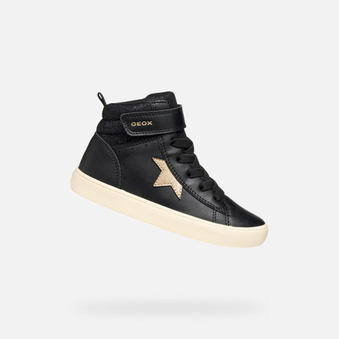 High top sneakers GISLI GIRL Black/Champagne - image number 0 | GEOX