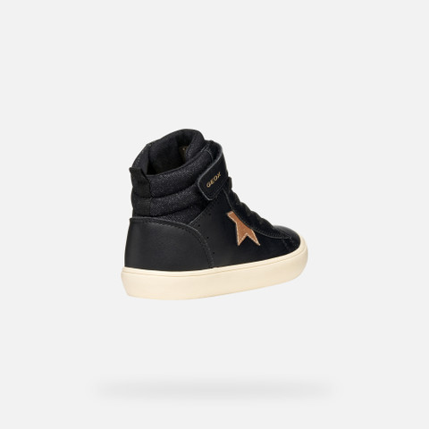 High top sneakers GISLI GIRL Black/Champagne - image number 4 | GEOX
