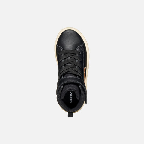 High top sneakers GISLI GIRL Black/Champagne - image number 5 | GEOX