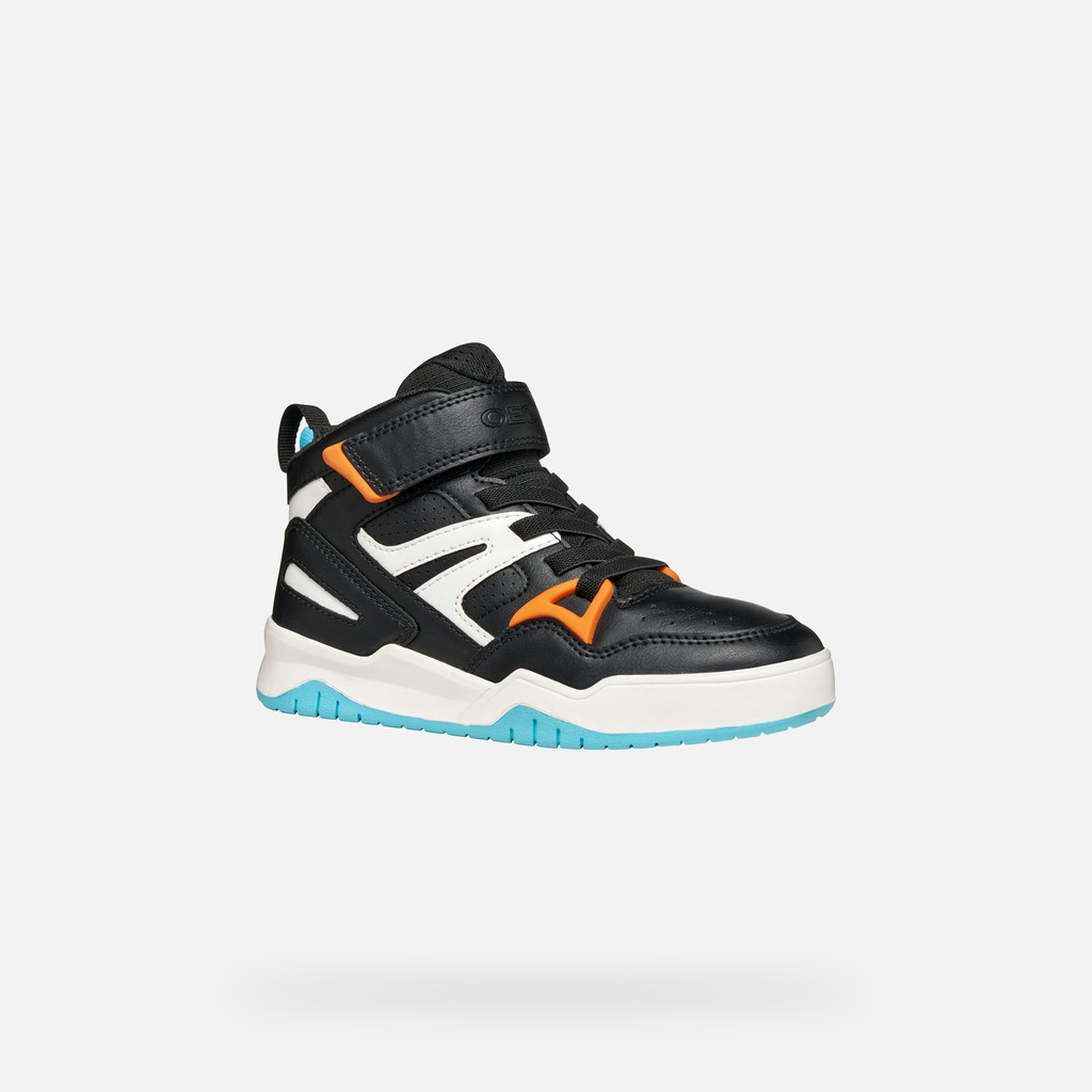 High top sneakers PERTH BOY Black/Orange - image number 2 | GEOX