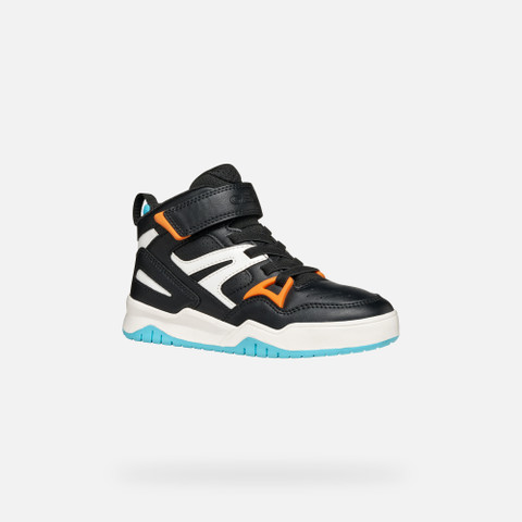 High top sneakers PERTH BOY Black/Orange - image number 2 | GEOX