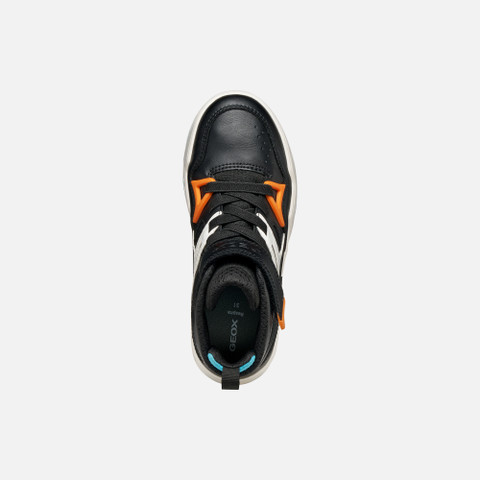 High top sneakers PERTH BOY Black/Orange - image number 5 | GEOX