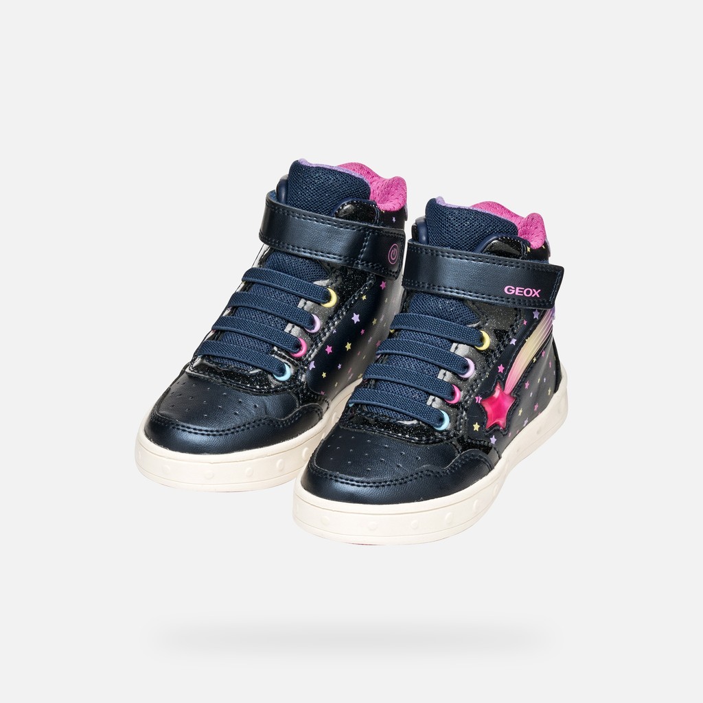 Shoes with lights SKYLIN GIRL Navy/Multicolor - image number 7 | GEOX