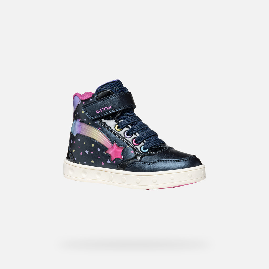 Shoes with lights SKYLIN GIRL Navy/Multicolor - image number 2 | GEOX