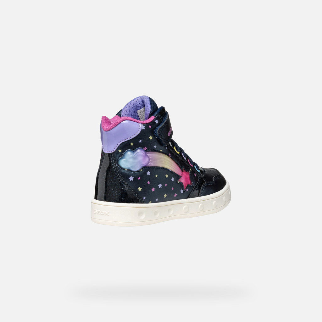 Shoes with lights SKYLIN GIRL Navy/Multicolor - image number 4 | GEOX