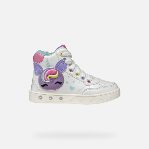 Shoes with lights SKYLIN GIRL White/Multicolor - image number 1 | GEOX