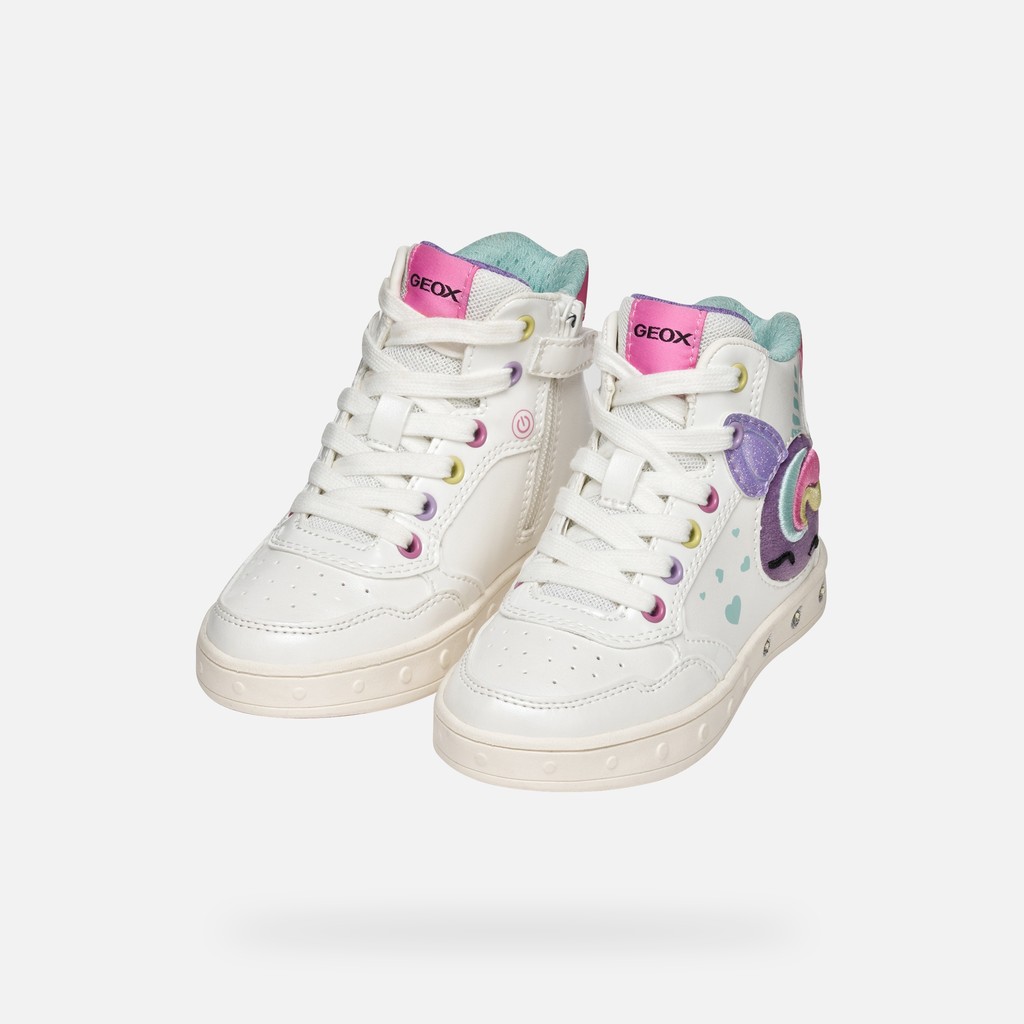 Shoes with lights SKYLIN GIRL White/Multicolor - image number 8 | GEOX