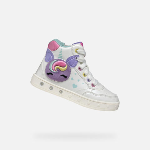 Shoes with lights SKYLIN GIRL White/Multicolor - image number 0 | GEOX