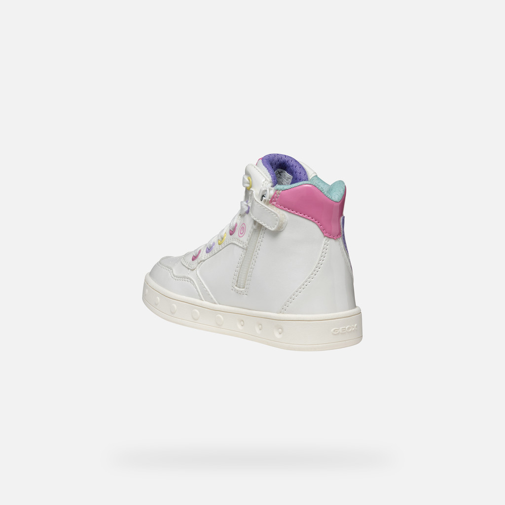 Shoes with lights SKYLIN GIRL White/Multicolor - image number 3 | GEOX