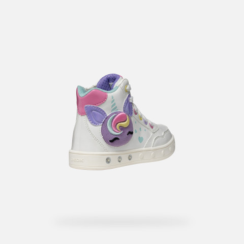 Shoes with lights SKYLIN GIRL White/Multicolor - image number 4 | GEOX