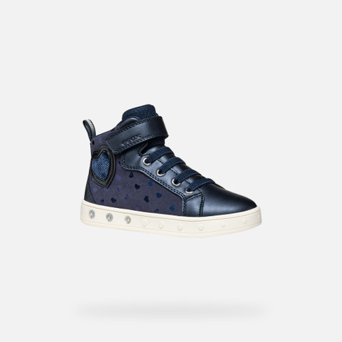 Shoes with lights SKYLIN GIRL Navy - image number 2 | GEOX