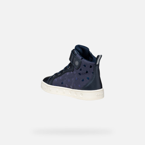 Shoes with lights SKYLIN GIRL Navy - image number 3 | GEOX