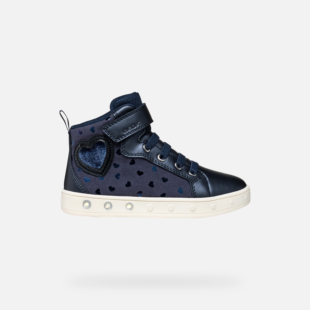 Shoes with lights SKYLIN GIRL Navy - image number 1 | GEOX