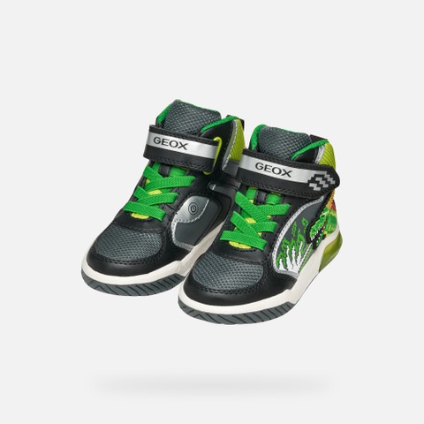 Shoes with lights INEK BOY Black/Lime - image number 8 | GEOX