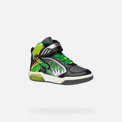 Shoes with lights INEK BOY Black/Lime - image number 2 | GEOX