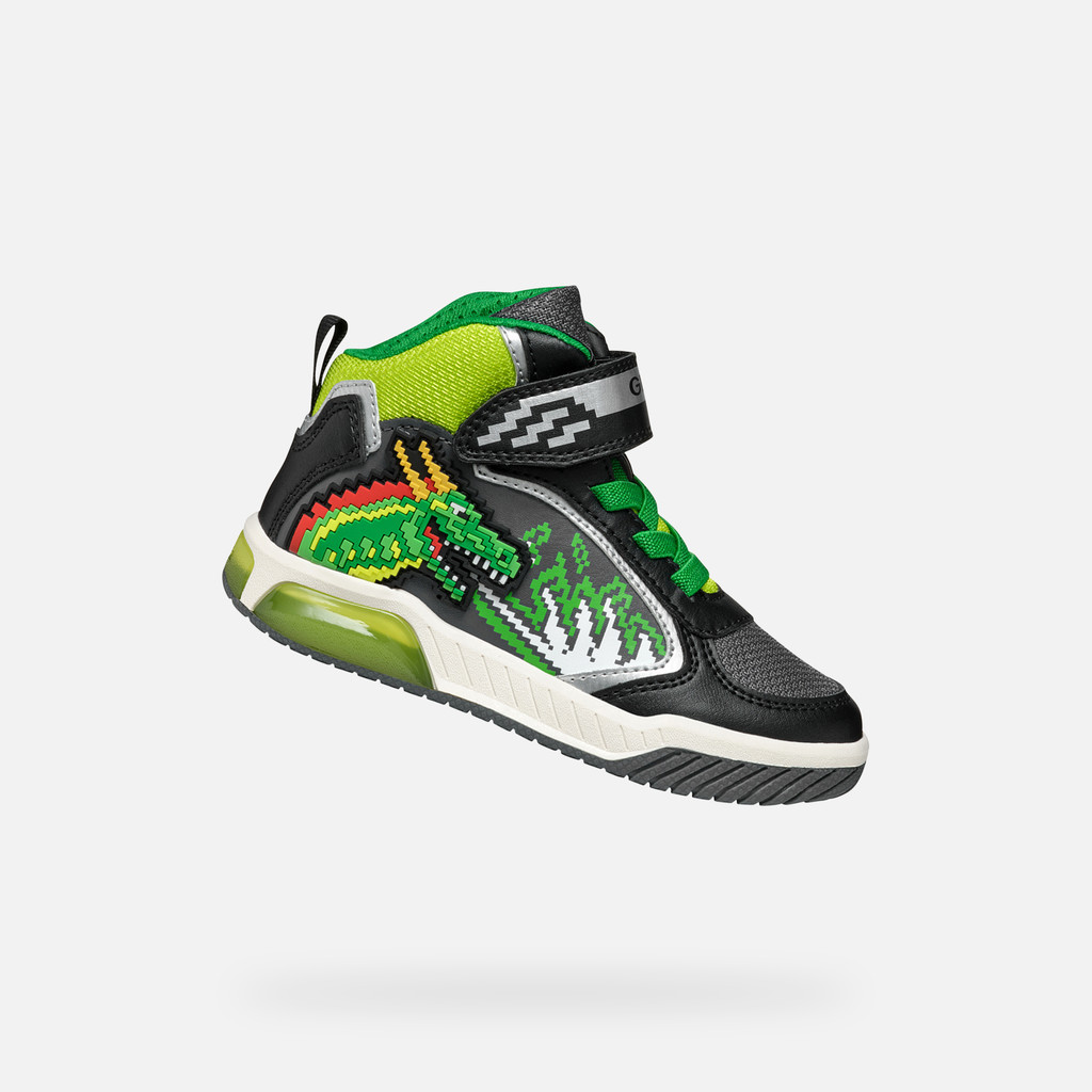 Shoes with lights INEK BOY Black/Lime - image number 0 | GEOX