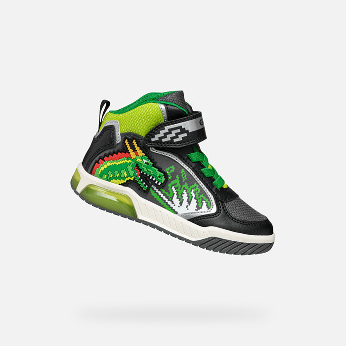 Shoes with lights INEK BOY Black/Lime | GEOX