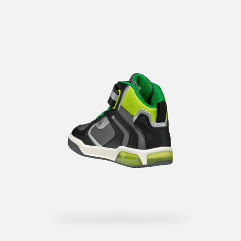 Shoes with lights INEK BOY Black/Lime - image number 3 | GEOX