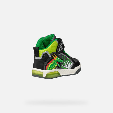 Shoes with lights INEK BOY Black/Lime - image number 4 | GEOX