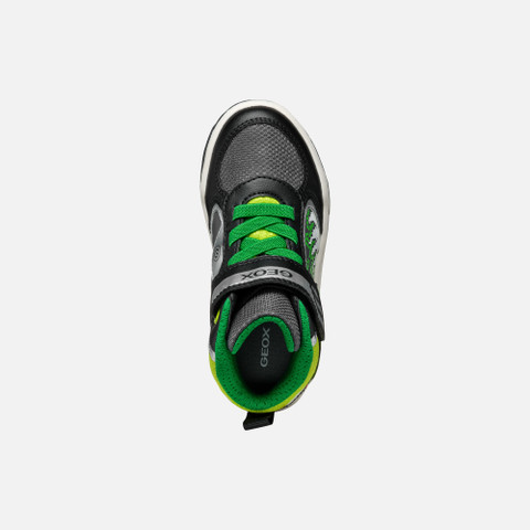 Shoes with lights INEK BOY Black/Lime - image number 5 | GEOX