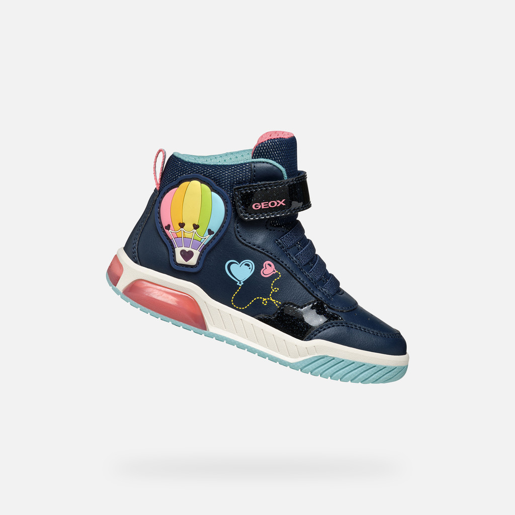 Shoes with lights INEK GIRL Navy/Watersea - image number 0 | GEOX