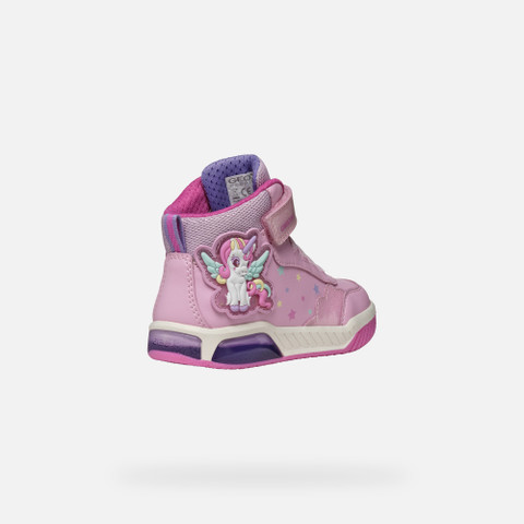 Shoes with lights INEK GIRL Pink/Multicolor - image number 4 | GEOX