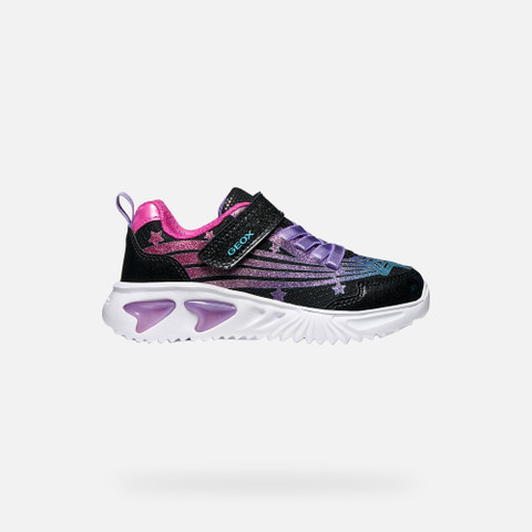 Shoes with lights ASSISTER GIRL Black/Fuchsia - image number 1 | GEOX