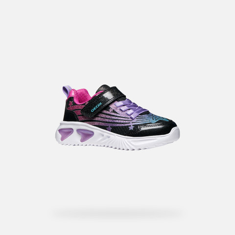 Shoes with lights ASSISTER GIRL Black/Fuchsia - image number 2 | GEOX