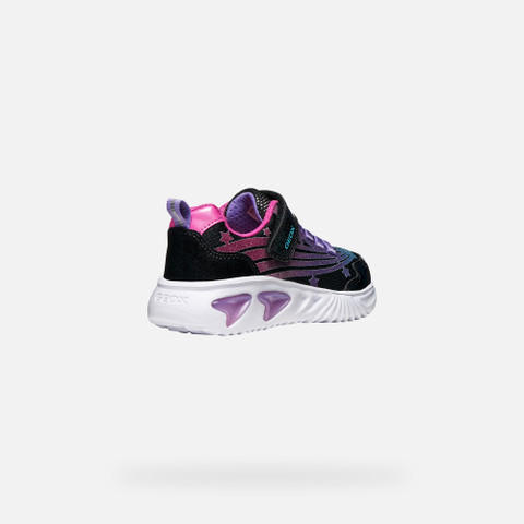 Shoes with lights ASSISTER GIRL Black/Fuchsia - image number 4 | GEOX