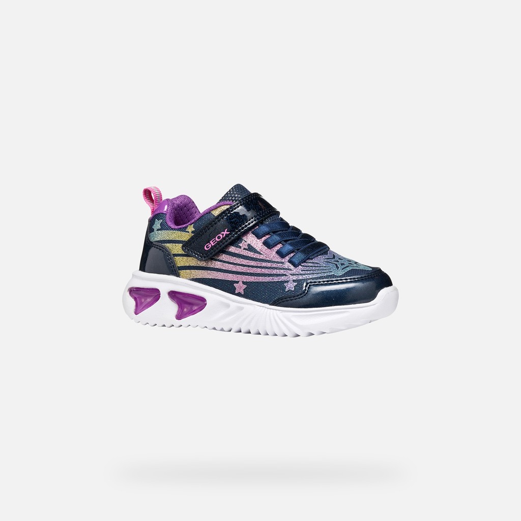 Chaussure lumineuse ASSISTER FILLE Bleu marine/Violet - image number 3 | GEOX